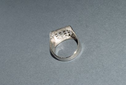 MEN'S CHEVALIERE in 18K (750 /°°) white gold...