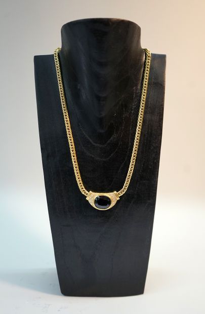 COLLAR in 18K (750/°°) yellow gold, flat-knit,...