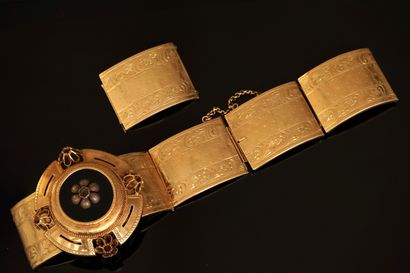 18K (750/°°) yellow gold BRACELET with hinged...