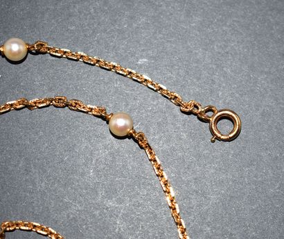 COLLAR in 18K (750/°°) yellow gold, guilloché...