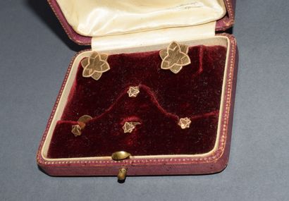 18K (750 /°°) yellow gold COLLAR PINS and...