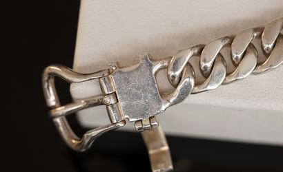 925/°° silver BRACELET with gourmette links,...