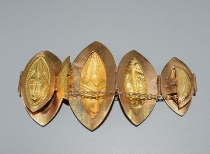 18K (750/°°) yellow gold BRACELET with 5...