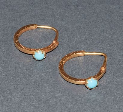 PAIR OF CRÉOLES in 18K (750 /°°) yellow gold...