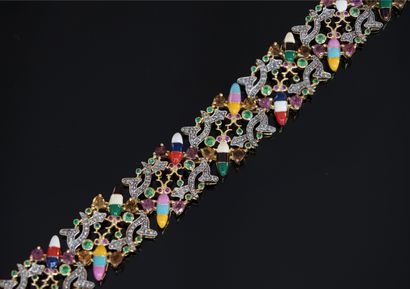BRACELET in silver gilt (vermeil) min 800/°°,...