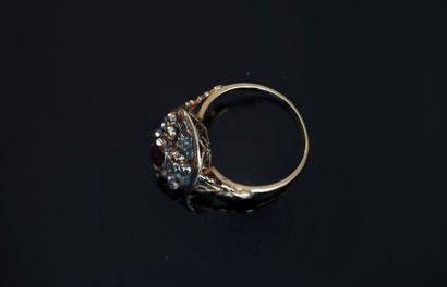 Antique 18K (750/°°) yellow gold and silver...