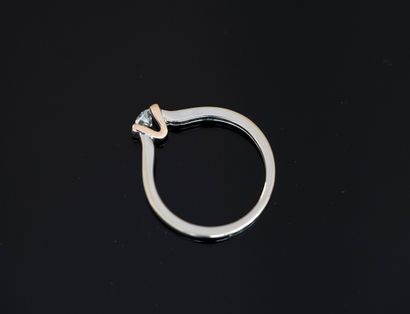 SOLITAIRE ring in 18K (750/°°) yellow and...