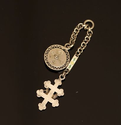 Silver min 800/°° double-chain pendant holding...