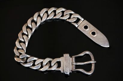 925/°° silver BRACELET with gourmette links,...