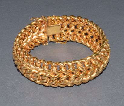 GOURMETTE in 18K (750/°°) yellow gold with...