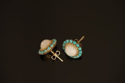 PAIR OF EARRINGS in 925/°° gold-plated silver,...