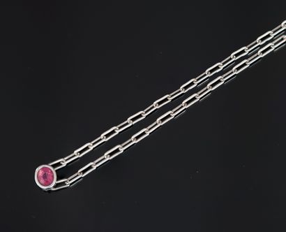 NECKLACE in silver min 800/°° with rectangular...