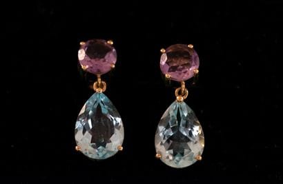 PAIR OF 925/°° gilded silver (vermeil) EAR...