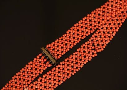 DELICAT DOG NECKLACE in orange coral with...