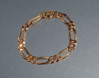 MASSIVE GOURMETTE in 18K (750 /°°) gold 1/2...