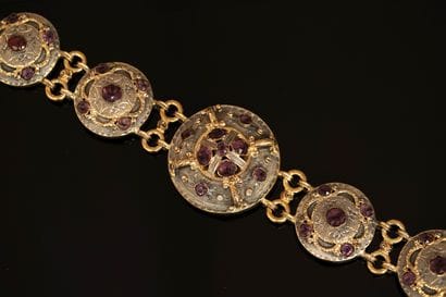 Antique articulated BRACELET in silver-plated...