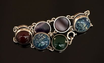 BRACELET in silver min 800/°°, the round...