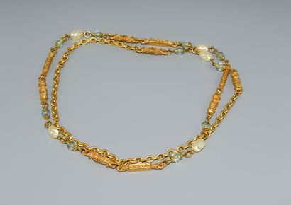 COLLAR in gold-plated metal without clasp,...