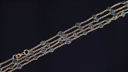 SAUTOIR in 925/°° gold-plated silver dotted...
