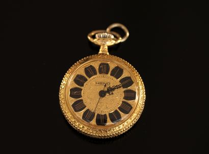HENO - MONTRE DE COL en métal doré, chiffres...