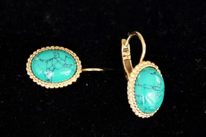 PAIR OF 925/°° gilt silver DORMEUSES (vermeil)...