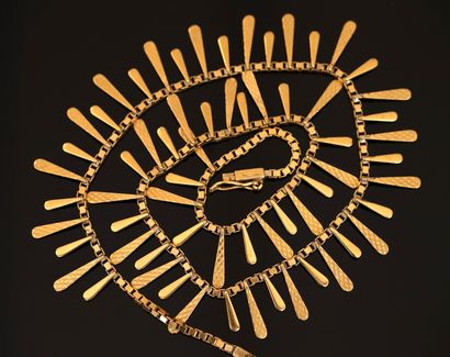 Gold-plated metal drapery NECKLACE with Venetian...