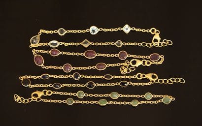 GOLDEN SILVER 925/°° SET comprising 4 BRACELETS...