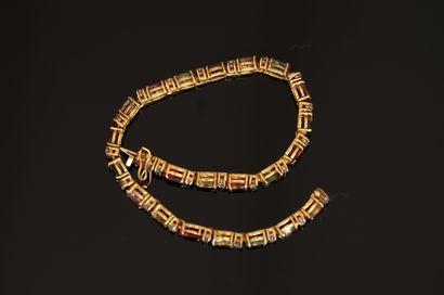 BRACELET line in silver gilt min 800/°° set...