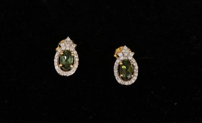 PAIR OF 925/°° gold-plated silver earrings...