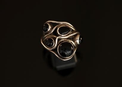 RING in silver wire min 800/°° with round...