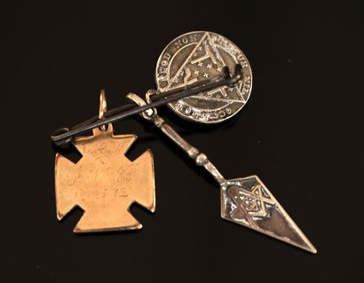 SET OF 3 MASONIC BRANCHES including 1 trowel...