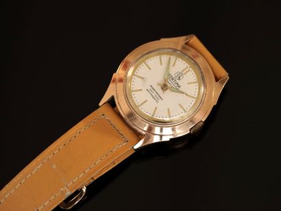 MORTIMA - MONTRE bracelet en acier doré rose,...