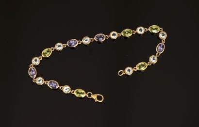 BRACELET in 925/°° gold-plated silver set...
