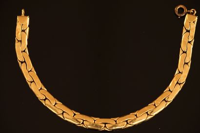 BRACELET in 18K (750/°°) yellow gold, bean...