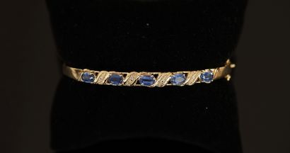 GOLDEN SILVER 925/°° BRACELET with 5 oval...