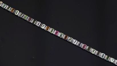 LINE BRACELET in black patinated silver 925/°°...