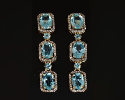 PAIR OF 925/°° gold-plated silver earrings...