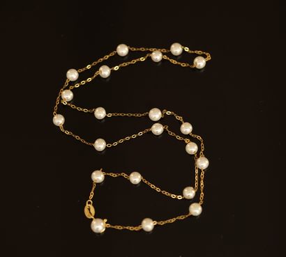 925/°° gold-plated silver NECKLACE punctuated...