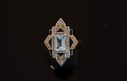 925/°° gold-plated silver (vermeil) ring...