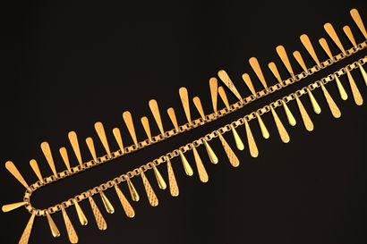 Gold-plated metal drapery NECKLACE with Venetian...
