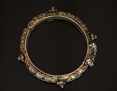 Rigid opening BRACELET in low-titanium silver...