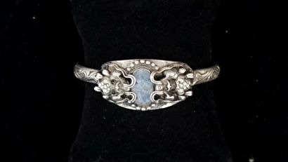 Rigid open silver BRACELET min 800/°° decorated...