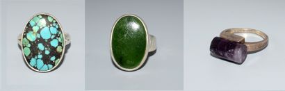 SET in silver min 800/°° including 3 RINGS...
