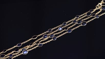 SAUTOIR in 925/°° gold-plated silver, punctuated...