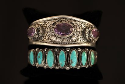SET in silver min 800/°° comprising 2 open...