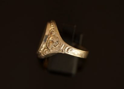 CHEVALIERE in silver 835/°° with oval plate...