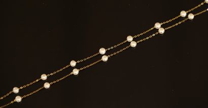 925/°° gold-plated silver NECKLACE punctuated...