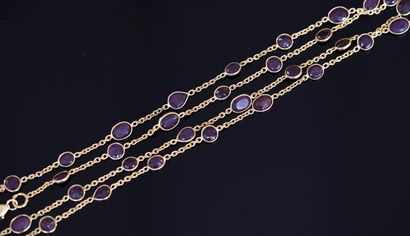 SAUTOIR in 925/°° gold-plated silver, punctuated...