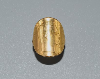 PIECE RING in 18K (750/°°) yellow gold with...
