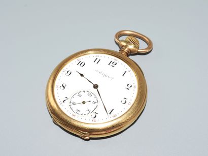 ELGIN - MONTRE GOUSSET en or jaune 14K (585/°°),...